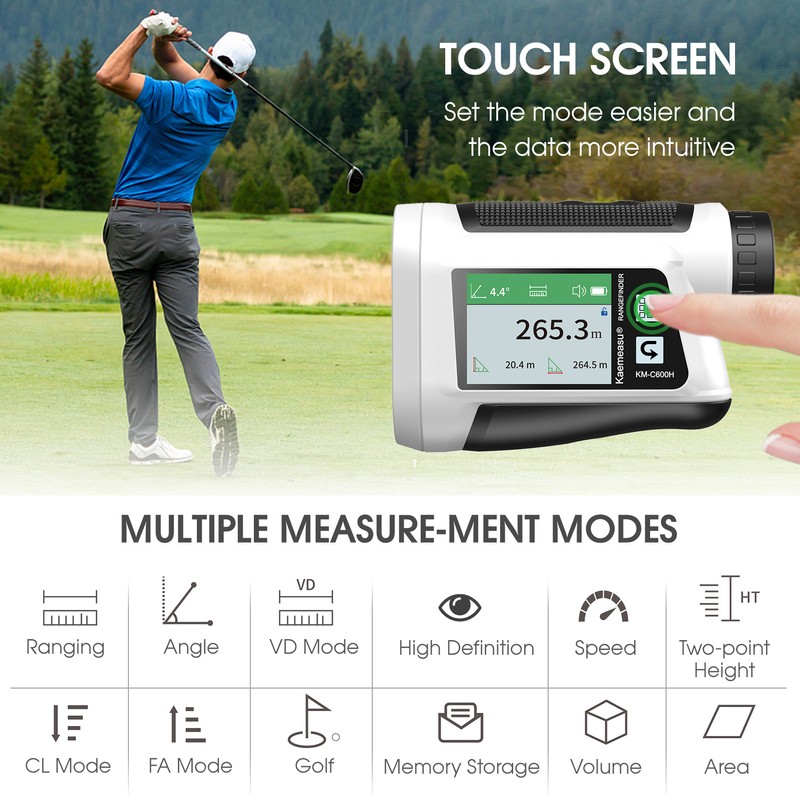 Golf Rangefinder with LCD Touch Screen 6X Magnification 600M /
