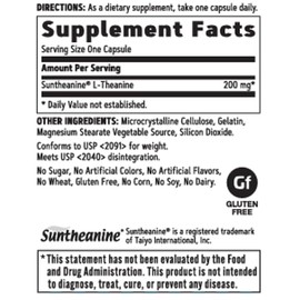 GNC GNC L-Theanine 200mg - 60 Capsules (60 Servings)