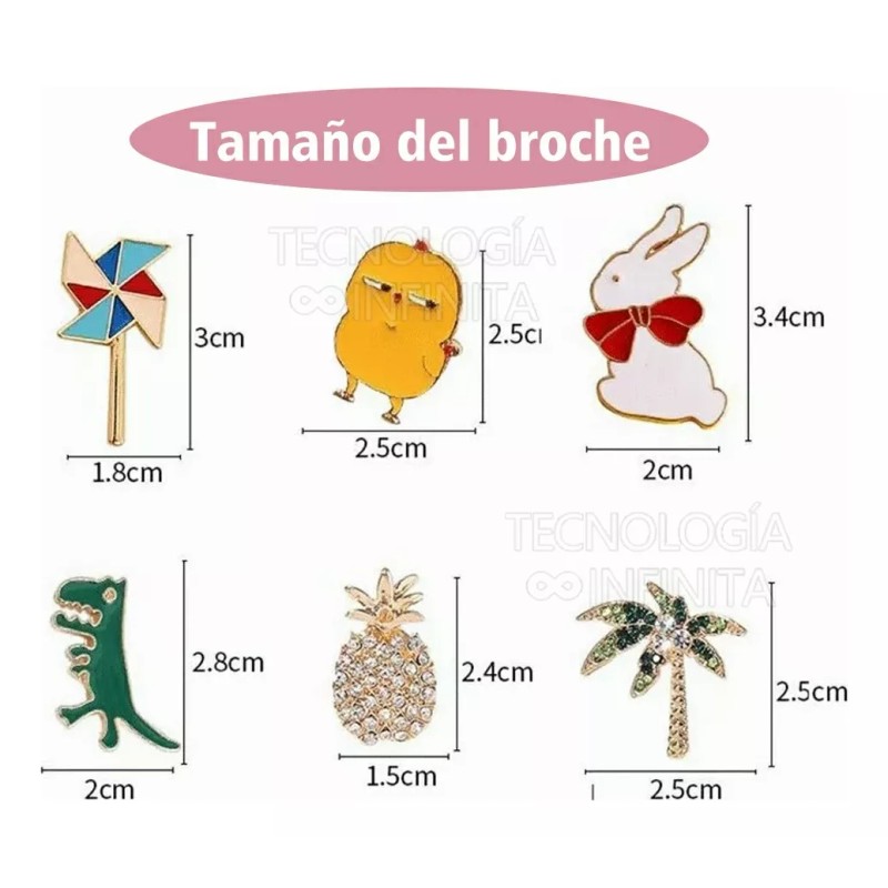 TECNOLOGÍA INFINITA Prendedores Y Broches Metalicos Pines Kawaii Para Ropa,gorra