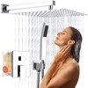 PGKKLE 12 Inch Rainfall Shower System - Wall Mounted Complete