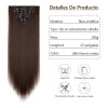 Extensiones Cabello Clip Cortinas Rectas Largas 7 Piezas