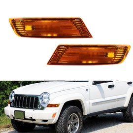Tonsya For 2005 2006 2007 Jeep Liberty Front Bumper Signal Side Marker housing Amber Lens 57010124AA-PFM, 55156766AE, 55156767AE, CH2521143, CH2520143