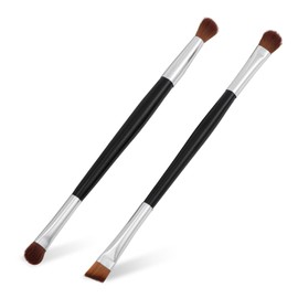 HonGien 2Pcs Make Up Eye Brush Set Eye Essentials Makeup Brush Set Double Ended Brush Eye Brushes for Liner Blending, Defining, Smudging, Shading, Perfect for Travel