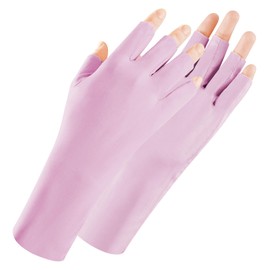 HATINXIA UV Gloves for Gel Manicures, Professional UPF50+ UV Sun Protection Gloves for Nail Lamp, Nail Art Skin Care Fingerless Anti UV Protective Glove for Women, 1 Pair (Purple)