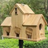STARSWR Bird Houses for Outside,Outdoor 3 Hole Bird House Room