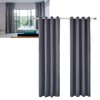 Blackout Curtain Polyester Bedroom Darkening Curtains Dark Grey for Household