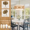 Outiron 19.7" Boho Rattan Chandelier, 4-Light Large Rattan Pendant Light