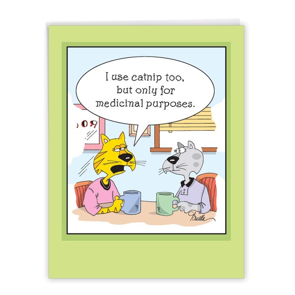 J5092 Jumbo Funny Get Well Card: Medicinal Catnip With Envelope