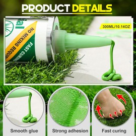 Threlaco 2 Tubes Turf Glue for Artificial Grass 10 oz Artificial Turf Tape Grass Paint Concentrate Glue Carpet Adhesive for Synthetic Surfaces(No Caulk Gun)