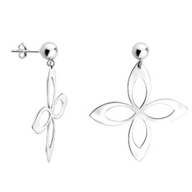 SOFIA MILANI - Women's Earrings 925 Silver - Flower Stud Earrings - 21125, Sterling silver, No Gemstone