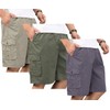 YangguTown Men's Cotton Full Elastic Waist Cargo Shorts Loose Fit