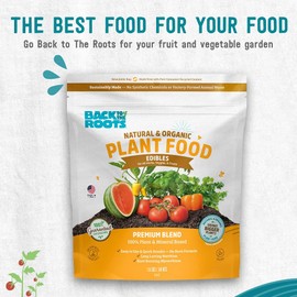 Back to the Roots Edibles Plant Food - Organic, Sustainably-Made Garden Made with Dolomitic Limestone, Mycorrhizae, and Kelp and Alfalfa Meal - 1.5 lb Premium Blend