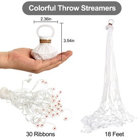 TONIFUL 10Packs Streamers Popper Hand Throw Streamers No Mess Confetti Magic Paper Cracker for St.Patrick's Easter Celebration Birthday Engagement Wedding Graduation Send Off Party Favors (White)