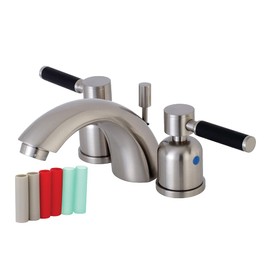 Kingston Brass KB8958DKL Kaiser 4 to 8" Mini Widespread Lavatory Faucet with Retail Pop-up, Brushed Nickel