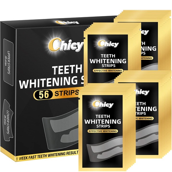 CHICY Teeth Whitening Strip for Sensitive Teeth 56 Counts, Non-Slip