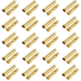 LINSYRC 20 Pairs Gold-Plated 4MM 4.0MM Banana Plug Bullet Male Female Connector Adapter for RC Lipo Battery ESC Motors (4.0MM)