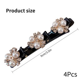 LUHOCIY Double Layer Hair Clip, Crystal Stone Braided Hair Clips, Hummingbird Hair Clip, for Lazy Braiding, Suitable for All Hairstyles, Easy to Braid (Fashionable Style)