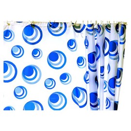 HAB & GUT -DV041V Eva Shower Curtain with Circles Blue/Light Blue 180 x 180 cm