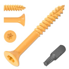 Deck Screws #9 X 3 Inch Exterior Torx Wood Screws T25 Star Bit Included Tan Epoxy Coating Deckmate Star Drive Flat Head Screws -300 Pcs