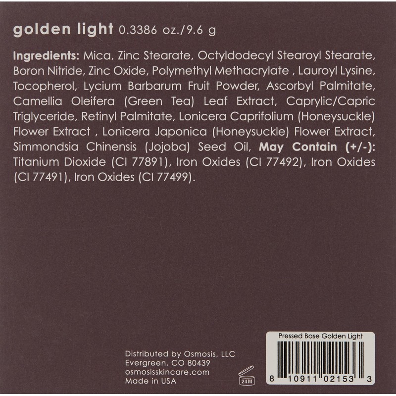 Osmosis Pressed Base Foundation, Golden Light , 0.33 Ounce