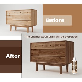 Wood Stain, 8.5oz/250ml Water Based Wood Stain for Indoor and Outdoor Furniture, Cabinet, Wood Panel, Door, Trim and More - Fast Drying, Low Odor＆Non-Toxic, Easy to Apply, Multiple Finishes (Walnut)