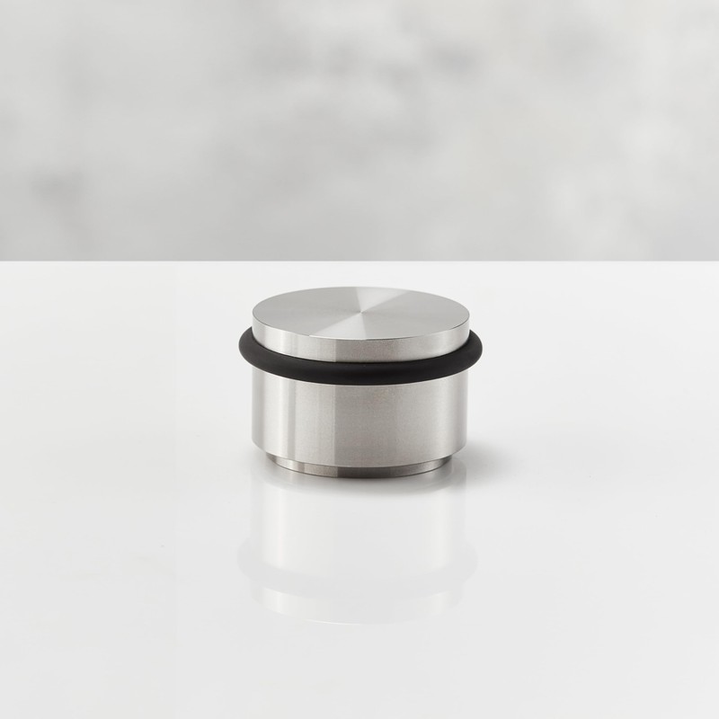 Door Stop for Floor Mounting, Solid Stainless Steel, Diameter 5.4