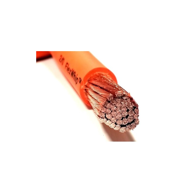 Battery Cable Pure Copper ORANGE FLEX WHIP Power Wire 1/0