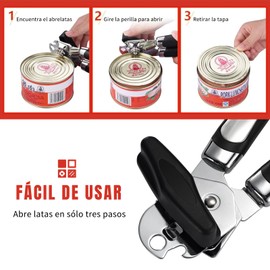 2PCS Abrelatas, Abrelatas de Acero Inoxidable, Abrelatas Manual, Abrelatas Multifunción, Can Opener para La Cocina, El Camping y La Cocina