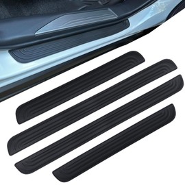 4PCS Car Door Sill Protector Trim Anti-Scratch Door Edge Guards Rubber Threshold Strips Entry Guard Protection Door Width 20.4x1.57inch Universal Exterior Accessories for Car Truck SUV Black