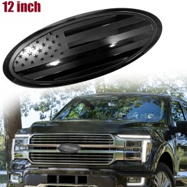 JYMAOYI Fit Ford F-250 F-350 F-450 F-550 18-23 FRONT GRILL US Flag Oval Emblem Badge 12"