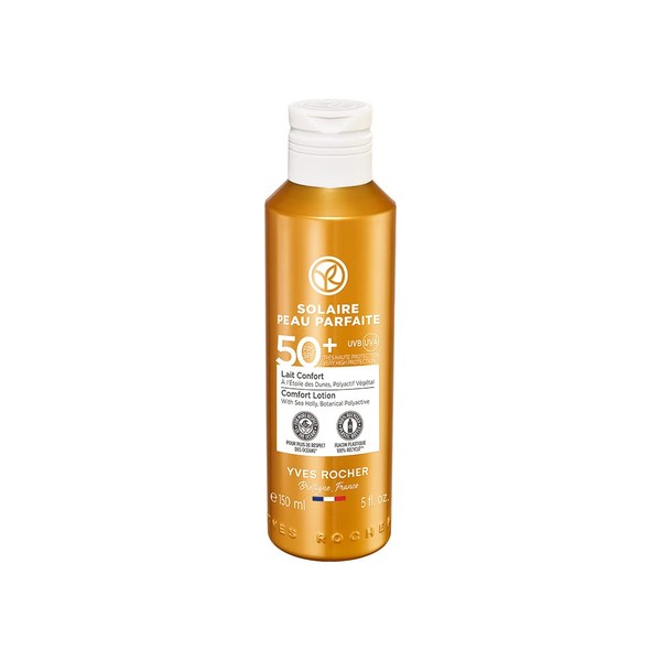 Yves Rocher SOLAIRE PEAU PARFAITE Pampering Sun Lotion SPF 50, Nourishing Sun Protection for Face & Body, 1 x Bottle 150 ml