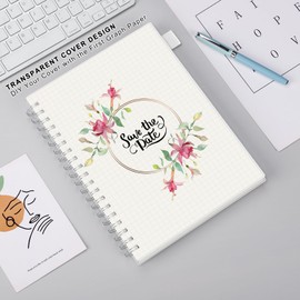 AHGXG Graph Paper Notebook, 300 Pages Spiral Notebook Journal 7.6" x 10", B5 Large Grid Paper Notebook, 100gsm Thick Paper, Plastic Hardcover Journals for School Engineering Math, Transparent