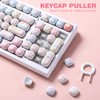 YUNZII Cute Pink Kitten Custom Keycaps, 141 Keys Dye Sub