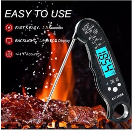 Kizen Waterproof Digital Instant Read Meat Thermometer with 4.6 Folding Probe