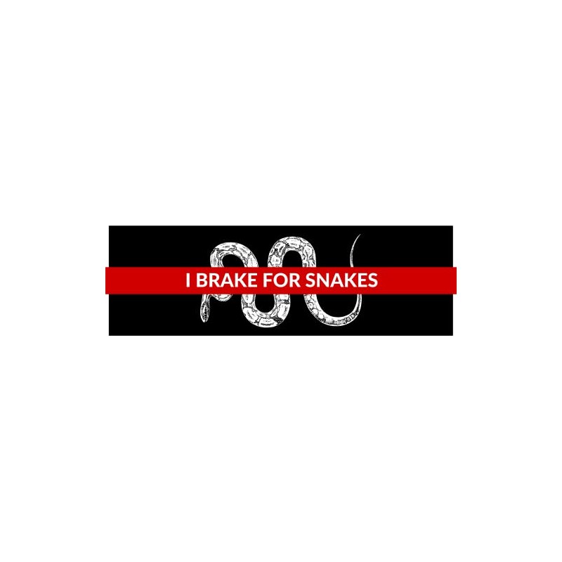 Vegamax I Brake for Snakes Waterproof Vinyl Bumper Sticker for