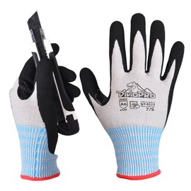 dinopro ANSI A6 Cut Resistant Work Gloves for High Protection with Reinforced Thumb,Non Slip,Touch-screen,PFAS Free (Large)