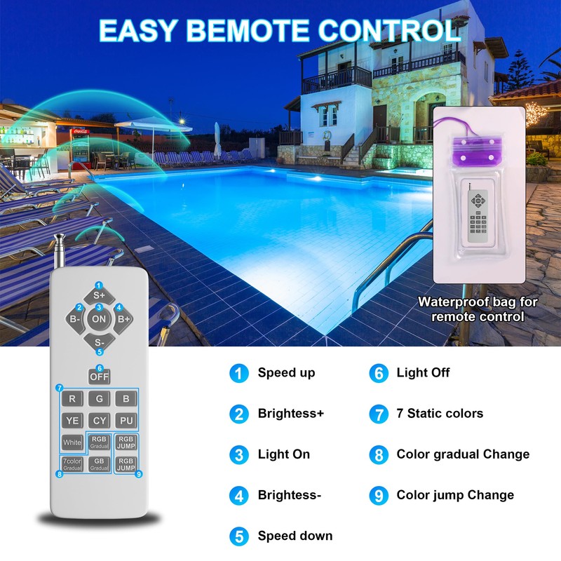 RGBW Pool Light Bulb for Inground Pools – 90W LED