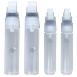 FULIBAO Large Empty Paint Markers 4 pcs/pack, 10-15mm Jumbo Tips, Clear White Barrels, Refillable Paint Markers for DIY on Rocks, Glass, Ceramics, Wood, Metal, Graffiti, and Acrylic Painting