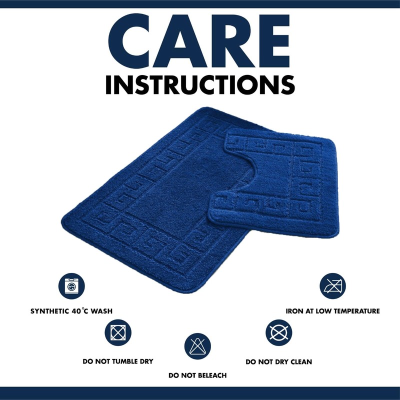 Lions Bath Mat Sets 2 Piece - Jacquard Greek Key
