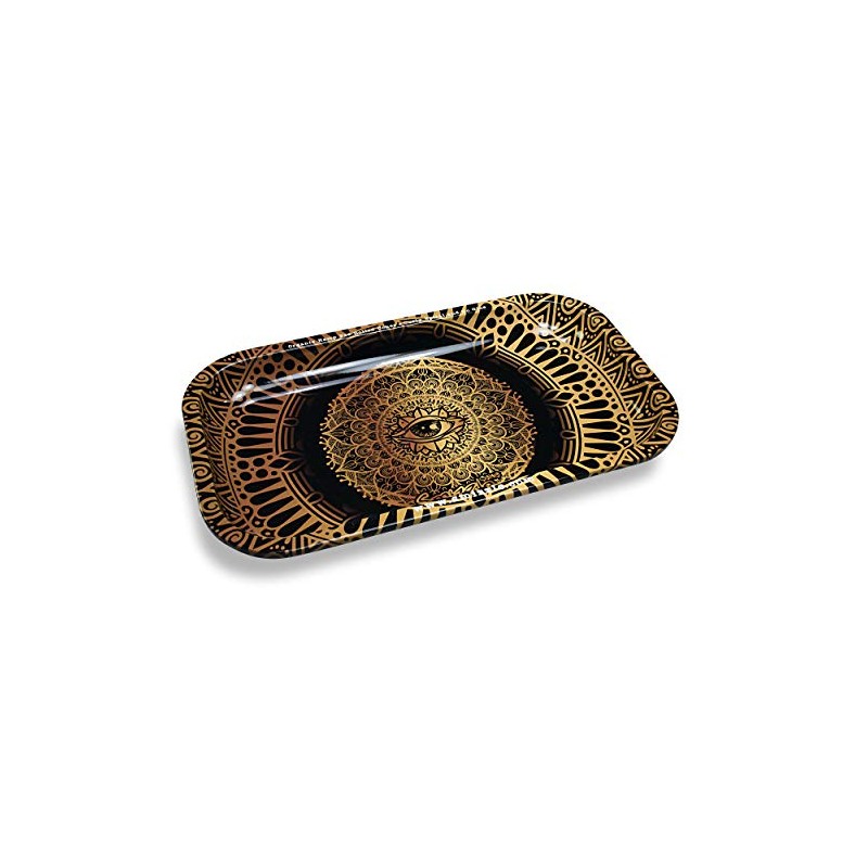Smizzle Medium Rolling Tray - All Seeing Eye (Gold-Black/Gold) 10.75