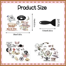 Farmhouse Rub-on Transfer Decals, 9 Sheets Rub on Transfers for Furniture, Vintage Farm Animals Design Rub on Transfer Sticker or Furniture Wood Door Window DIY Crafts