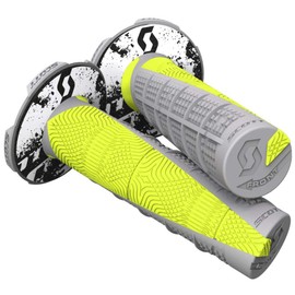 Scott Deuce 2 Off-Road Motorcycle Hand Grips - Grey/Neon Yellow/One Size