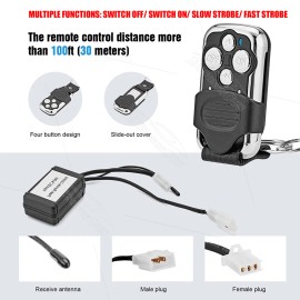 DYSO Remote Control Switch Transmitter Receiver Kit for LED Fog Light Offroad Driving