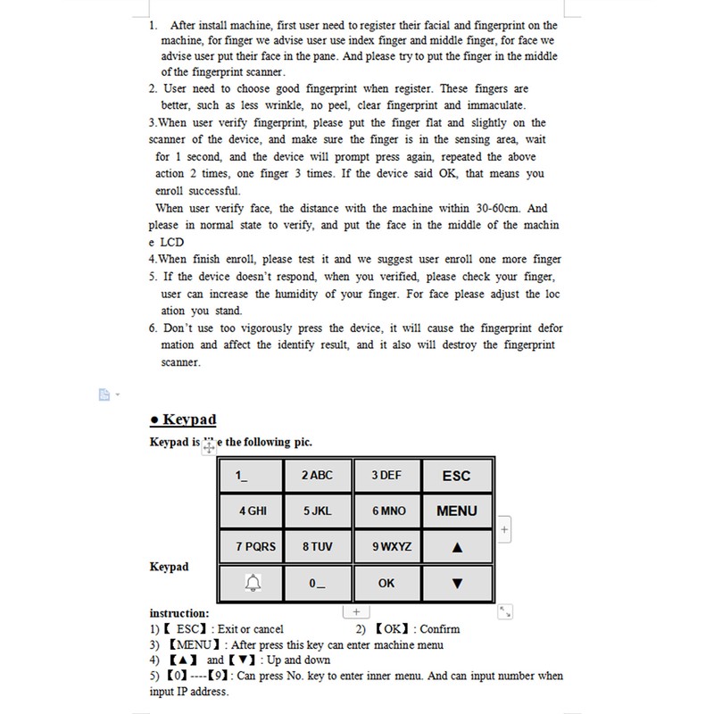 2.4In Access Control Time Attendance Machine Sensitive Face and Fingerprint
