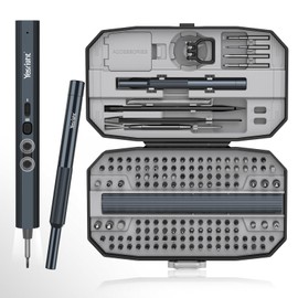 YesRight Mini Electric Screwdriver 155 in 1 Small Precision Screwdriver Set Max 5 N.m Cordless Screwdriver with 3 Torque Settings 140 S2 Magnetic Bits, Repair Tool Set for Phone Computer Watch Drones