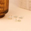3-Piece Gold Hoop Earrings Set, Mix-and-Match Dangle and Stud Styles,