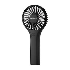 TriPole Portable Handheld Fan Mini Personal Fan with 3 Speeds, Powerful Little Battery Hand Held Fan for Travel Outdoor Concerts, Cute Small Rechargeable Lash Fan for Makeup Skincare Drying, Black