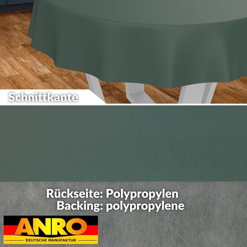 ANRO Oilcloth Tablecloth, Washable, Oilcloth, Garden Tablecloth, Outdoor, Indoor, Round,
