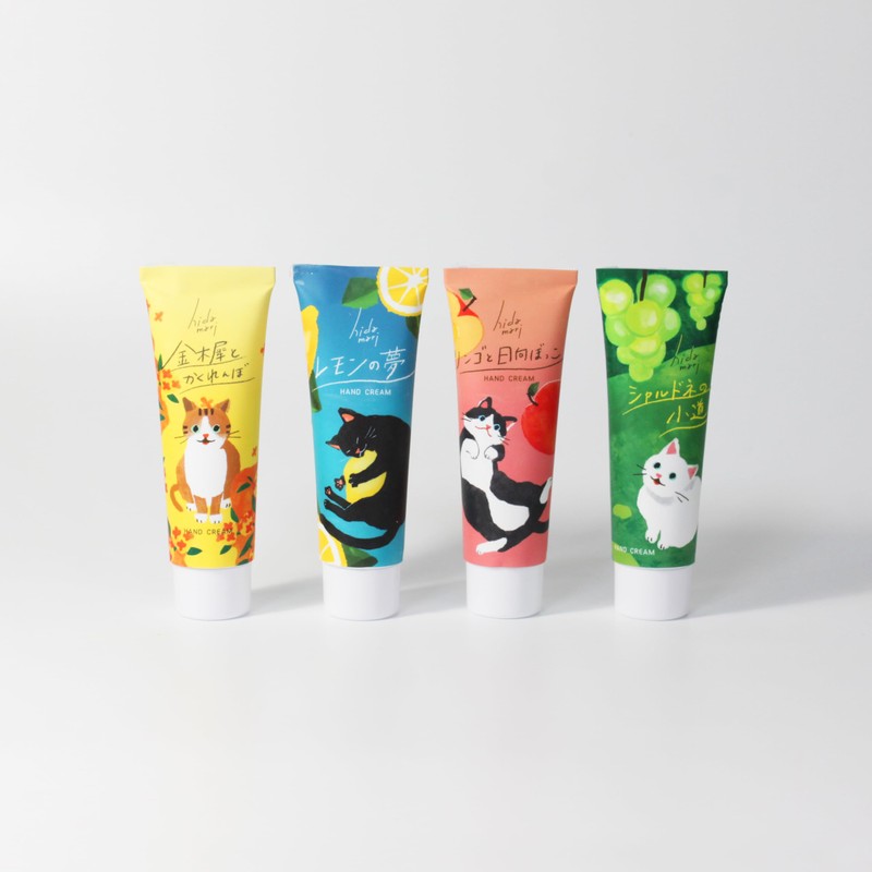hidamari Hide and Seek Cat Hand Cream Oyster