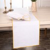 D'Moksha Homes White Table Runner with Yellow Embroidered Trim 14